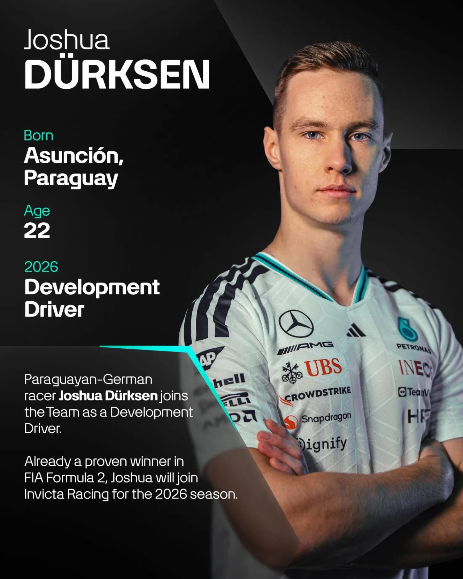 Duerksen. Primer paraguayo en llegar a un equipo de F1. 